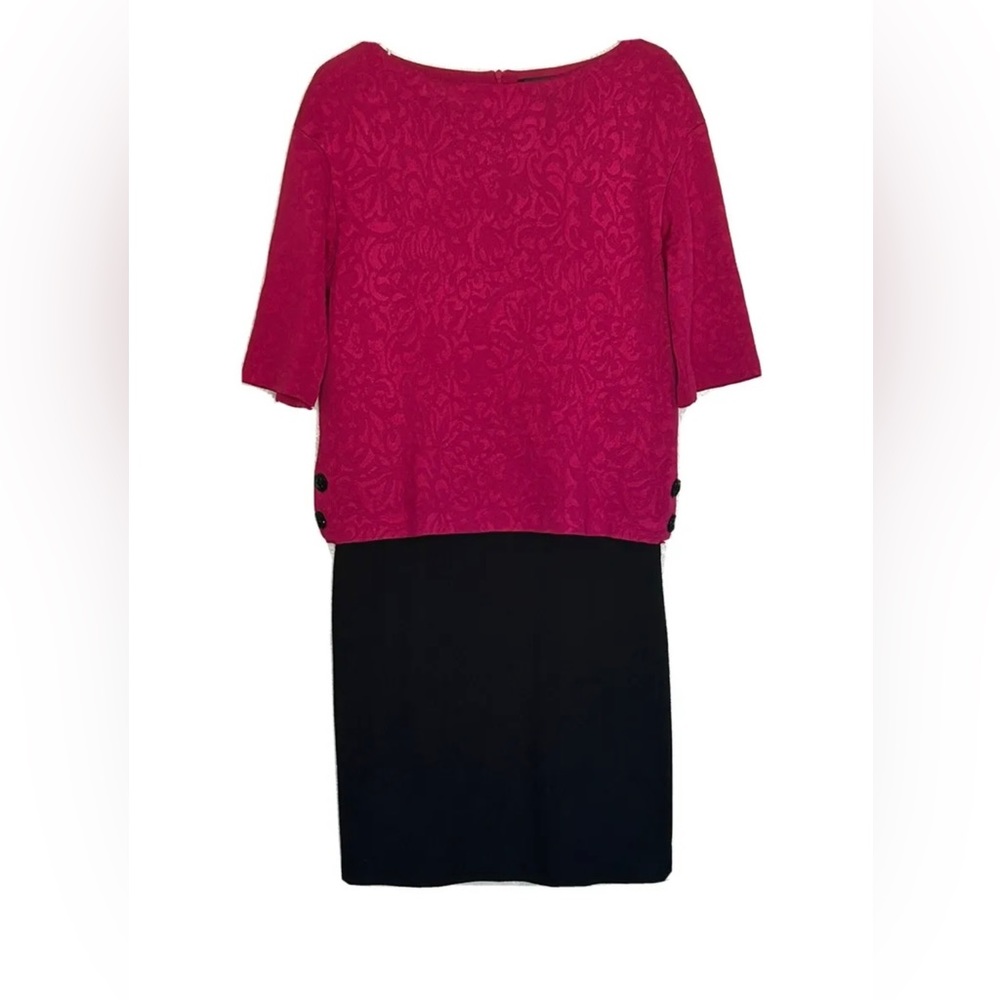 St. John Knit Pink Damask/Black Diamond Caviar Knit  Evening Formal Dress size 4